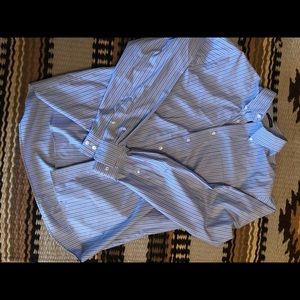 Eddie Bauer Blue Striped Button Up